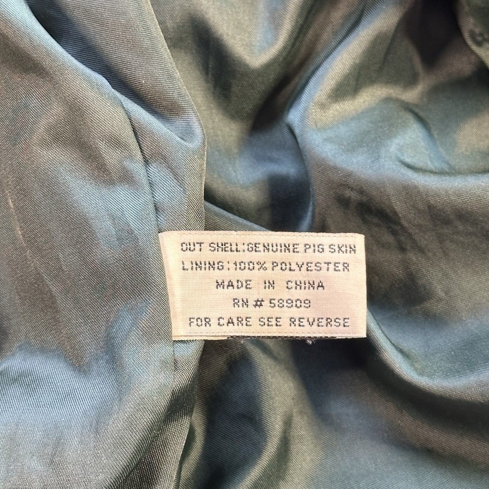 Vtg Preston & York Suede Leather Jacket LG Hooded Colorblock Drawstring Waist - Picture 10 of 16